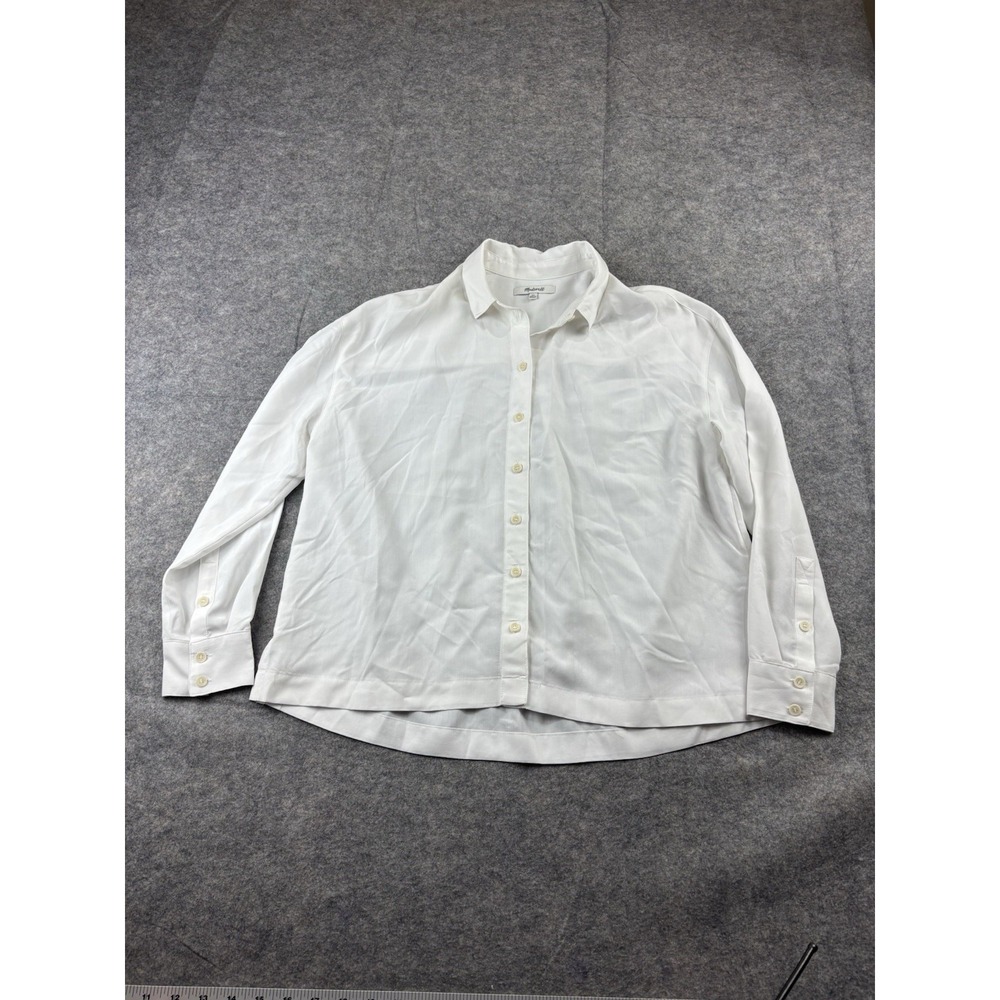 Madewell Women's XS Long Sleeve Button Down Blouse White Classic Preppy Basic
